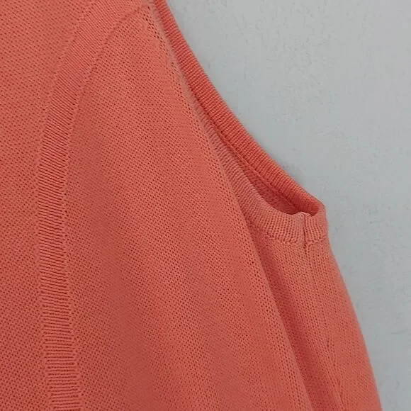 Cynthia Rowley Coral Peach Fit & Flare Crochet Knit Sleeveless Dress Size M - Picture 7 of 10